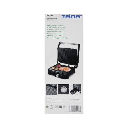 Electric Grill Zelmer ZPR2000, 2200 W, anti-stick coating, 29x23 cm, black-gray-6