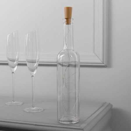 Garland "thread" 1 m dew with a cork, IP20, silver thread, 10 LED, glow warm white, lr44x3-1