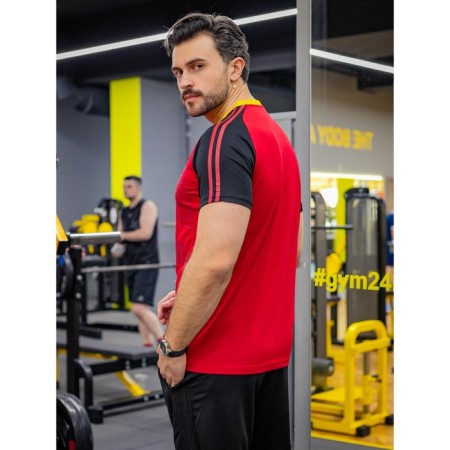 Sports T -shirt male ise, size 48, red color-3