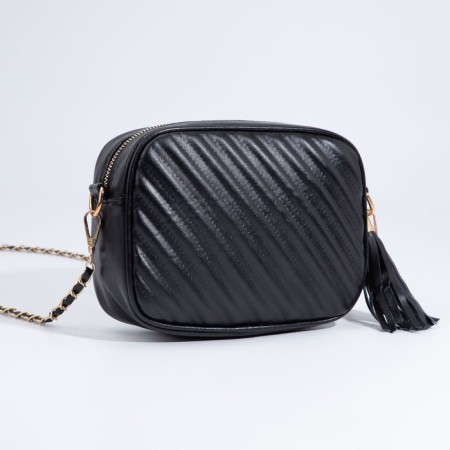 Bag Cross-Bodi with a zipper, external pocket, black color-2