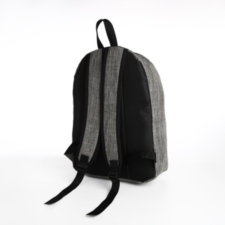 School backpack of textiles with lightning, external pocket, gray color-3