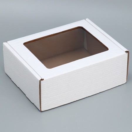 Box Gift team with a white window, packaging, 27x10x21 cm