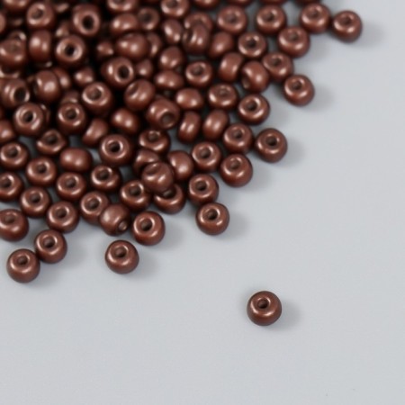 Glass beads 6/0 "gray-brown" 15 g