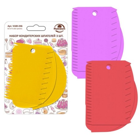 A set of confectionery spatulas multidide, plastic, color mix