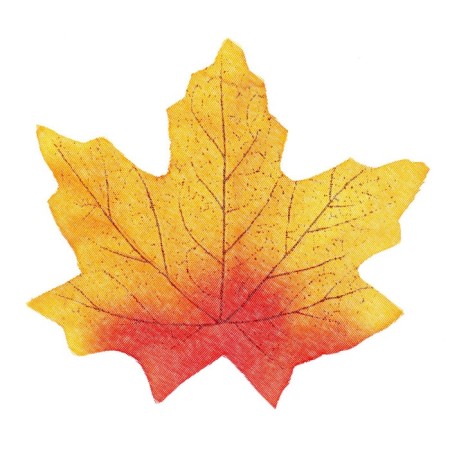 Decor "Autumn sheet", set of 50 pcs., Yellow with orange ends, leaves 8 × 8 cm-3