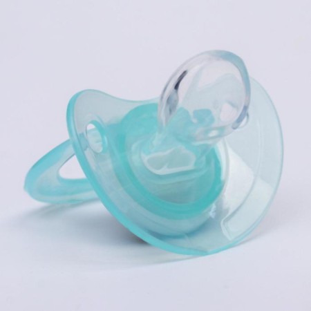 Orthodontic dummy nipple, silicone, from 3 months., "Penguin", blue color-6