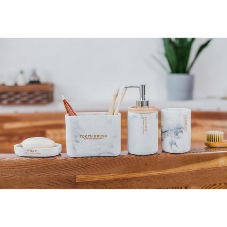 A set of accessories for the bathroom "Style", 4 items (soap dish, soap dispenser, 2 glasses), white color-5