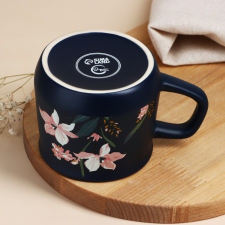 Ceramic "Flowers" mug, 380 ml, blue color-2