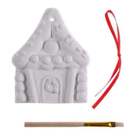 Christmas tree decoration for painting "Gingerbread house" with a suspension, brush-1