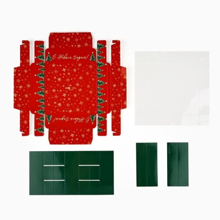 Box for 9 sweets with cells "Christmas trees", 14.5 x 14.5 x 3 cm, New Year-7