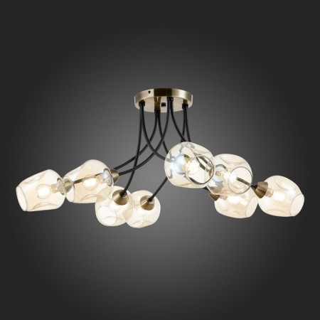Ceiling EVOLUCE lamp. Sle205302-08. Besano. 8x40 W, E14, 91x91x35 cm, bronze color, black-1