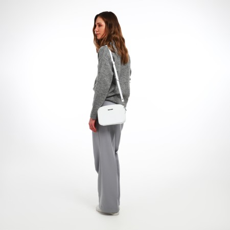 Women's bag over the shoulder Textura, small size, white color-9