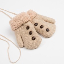 Baby mittens minku with buttons, 15 rr (15 cm), cent