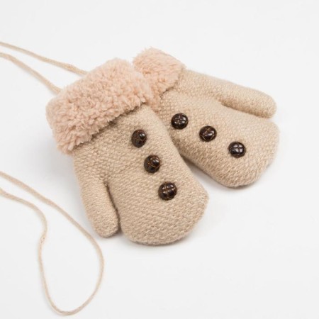 Baby mittens minku with buttons, 15 rr (15 cm), cent