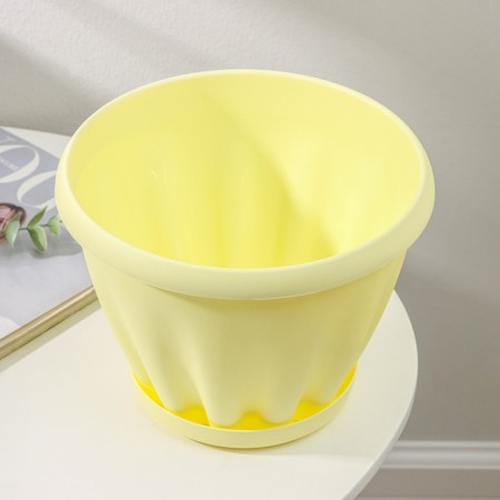 Pot for flowers with the Podon "Noble", 3.9 L, D = 22.5 cm, yellow color-1