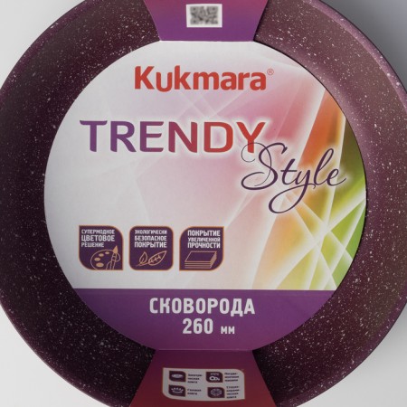 Trendy Style pan, d = 26 cm, plastic handle, anti -stick coating, purple color-4