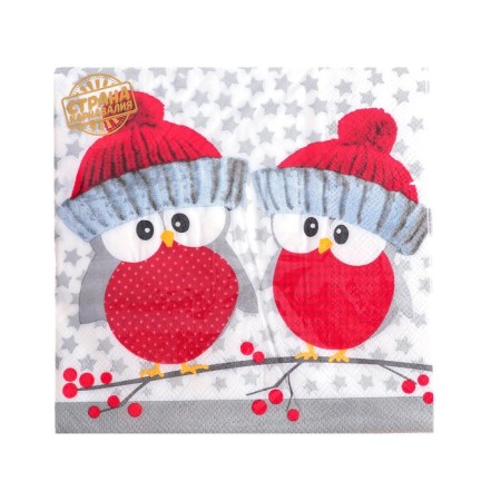 Paper napkins “owls in hats”, 33x33 cm, set 20 pcs.-2