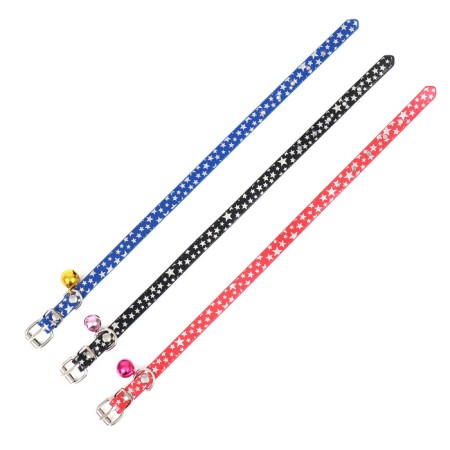 Collar "stars", 31 x 1 cm, artificial leather, mix of flowers-6
