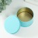 Casket Metal for a candle "Round" blue 7.5x7.5x4.5 cm