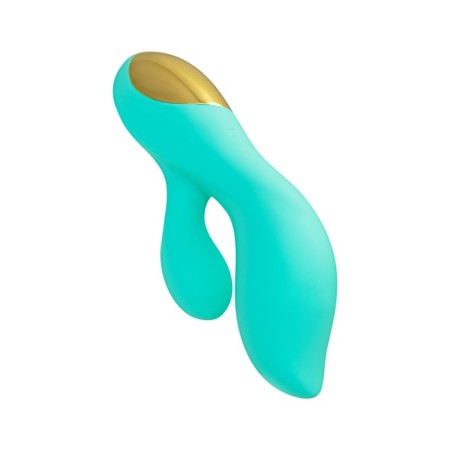 Vibrator with double stimulation Eromantica Vivian, 20 cm, silicone, mint color-7