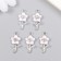 Decor for creativity metal, enamel, rhinestones "plumeri" silver 1x2.2 cm