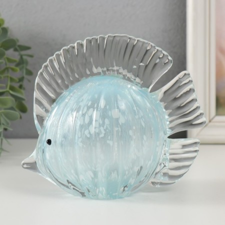 Souvenir Glass "Blue Fish" under Murano glass 15x7x13 cm-1