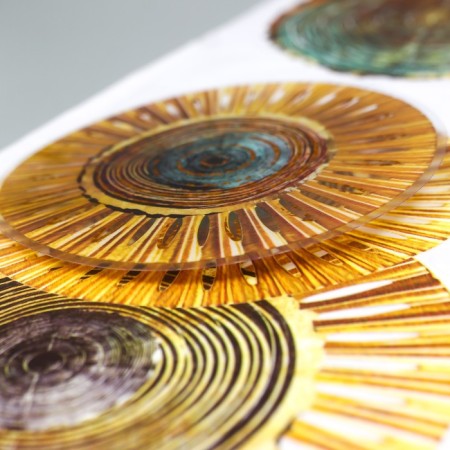 Sticker Plastic Interior 3D "Golden Flowers" 52x35 cm-1