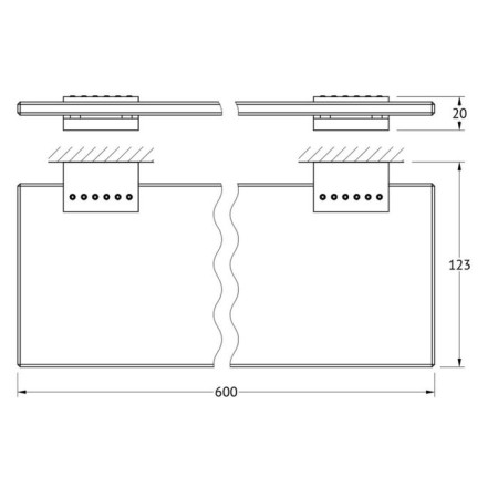 Shelf with holders, width 60 cm, glass, chrome-praise-1