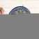 Plate of the Rishtan ceramics "Flowers", D = 25 cm, ceramics, blue