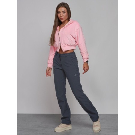 Sports female trousers, size 48, dark gray color-1