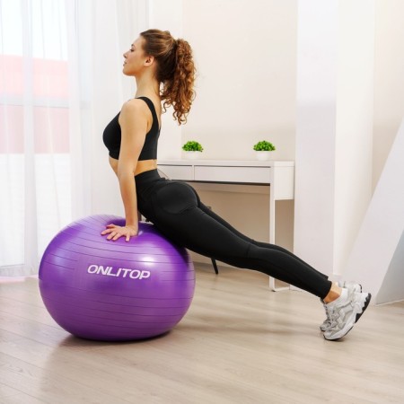 Fitball ONLYTOP, D = 75 cm, 1000 g, anti -wings, purple color-6