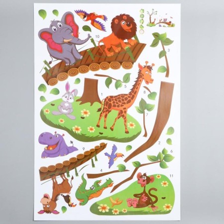 Interior plastic sticker "Beasts and Bridge" 60x90 cm-1