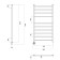 Domoterm electric heated towel rail "Cuba" P10, 500x1000 mm, left, chrome