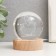 Souvenir glass backlight "Two dolphins" d = 6 cm stand wood, usb 6.5x6.5x7.5 cm