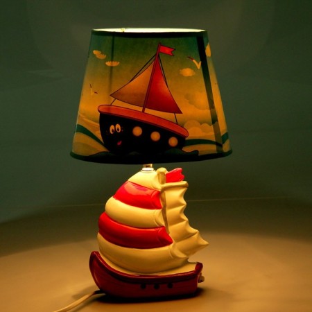 Lamp children's ceramics "Yacht" 35x20x20 cm MIX RISALUX-1