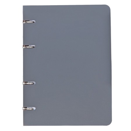 A notebook on rings A5 80 sheets in Calligrata cage is gray, plastic cover, offset block-2