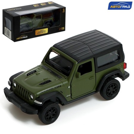 Metal jeep wrangler, 1:32, inertia, color is matte green