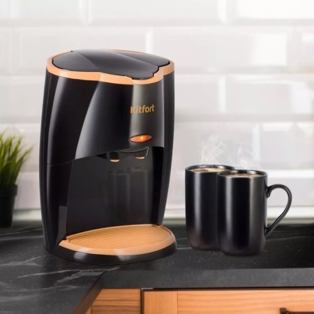 Coffee machine KitFort KT-7399, Capilny, 450 W, 0.25 L, black-orange-1