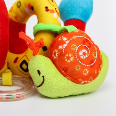 Stretching - spiral with toys arc on a stroller / crib for babies 0+ "Girafics", crush me-3