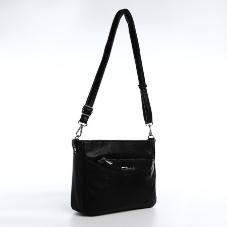 Bag Cross-Bodi with a zipper, black color-5