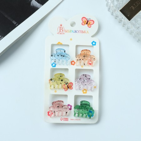 Hair crab "Avery" (set 6 pcs) Geometry, 2.5 cm, mix-2