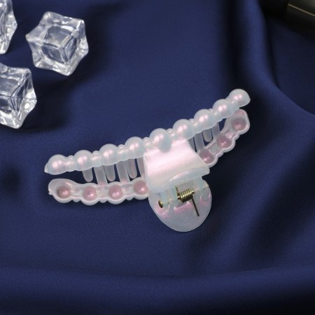 Hair crab "gloss" bead, 8 cm, white-1
