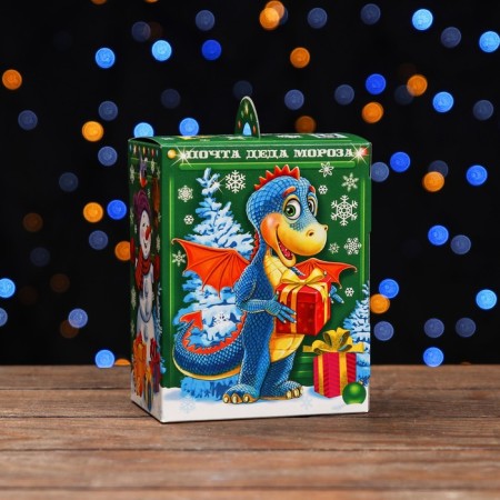 Gift box "Mail Santa Claus" Green 15.5 x 12 x 8 cm-2