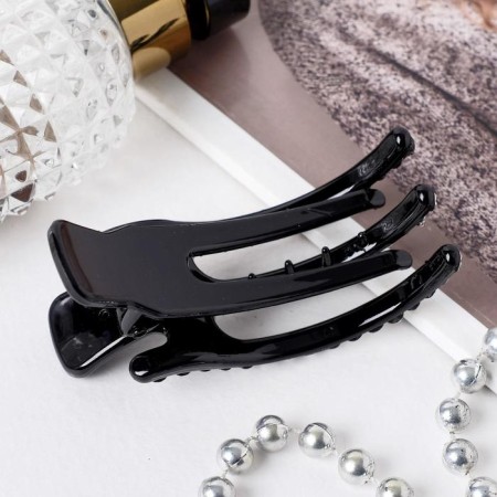 Hair clamp "Laura" 8 cm, silver-black-1