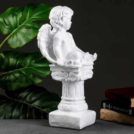 Figure "Angel on the pedestal" White 15x15x42cm-1