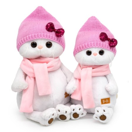 Soft toy "Li", in a hat with a bow and a scarf, 24 cm-3