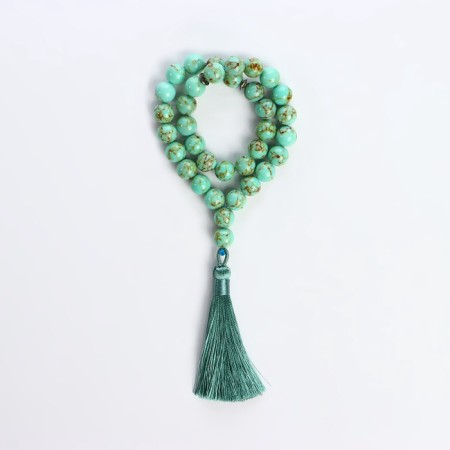 Parsing Muslim ball No. 10 "Biryuza Old", 35 beads through a jumper-4