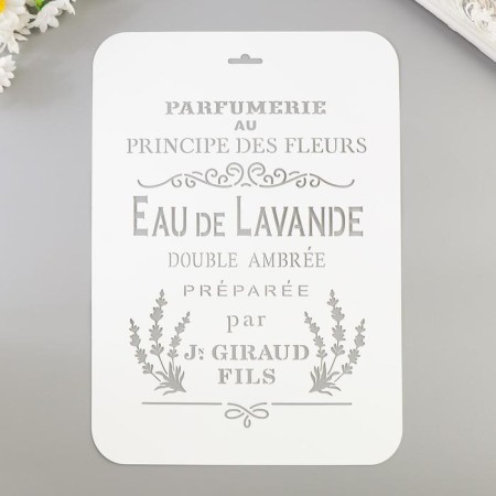 Plastic stencil "Eau de Lavande" 22x31 cm