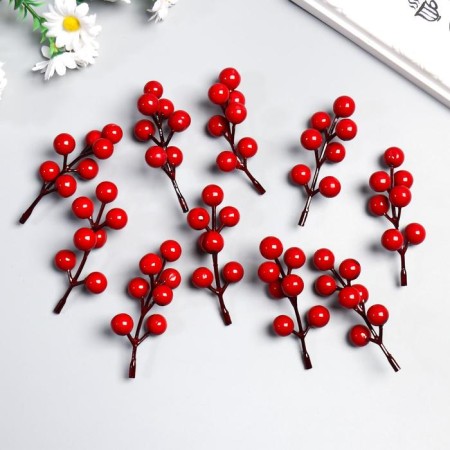 Decor for creativity "A twig with berries 7 berries" set 10 pcs 9.3 cm-2