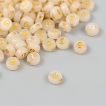 Beads for creativity Plastic phosphorus "golden numbers" set 20 grams 0.3x0.7x0.7 cm-2